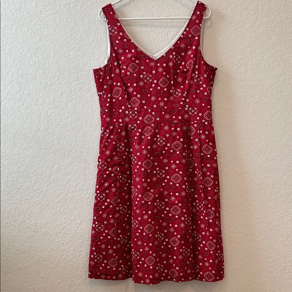 Anne Klein Red Geometric Mini Dress - Picture 1 of 10